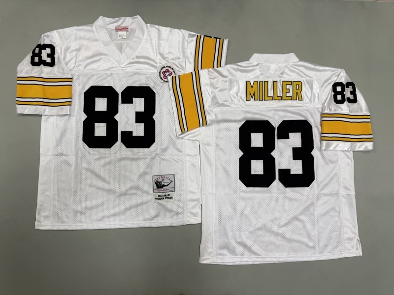 Men 2025 Pittsburgh Steelers #83 Miller white Throwback Limited NFL Jersey style 002->pittsburgh steelers->NFL Jersey
